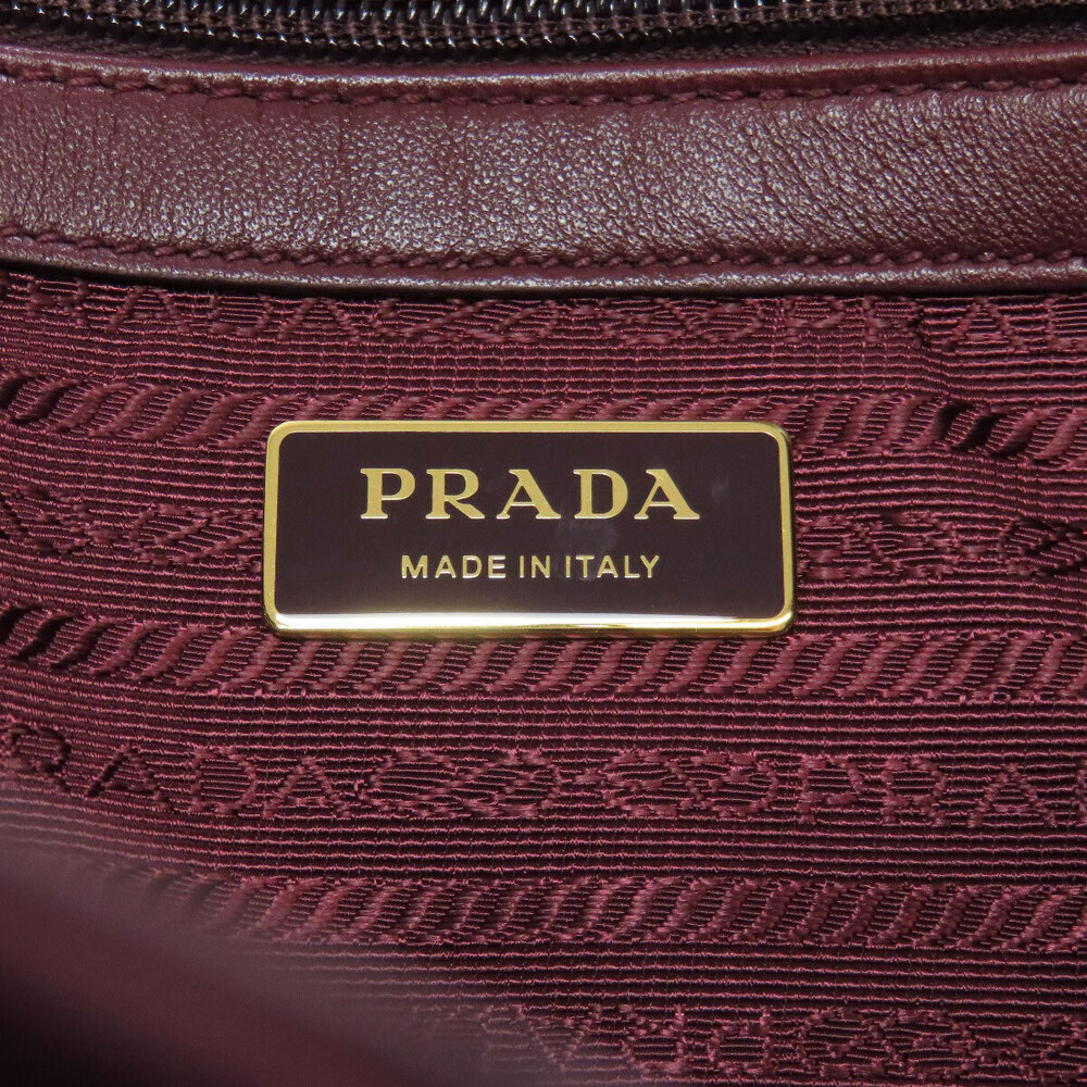 Prada Red Handbag Motif Bow Rion - Picture 6 of 11